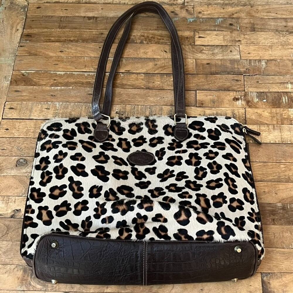 Terrida Tangaroa Venezia Leather Women's Tote Handbag Animal Dyed Fur Italy